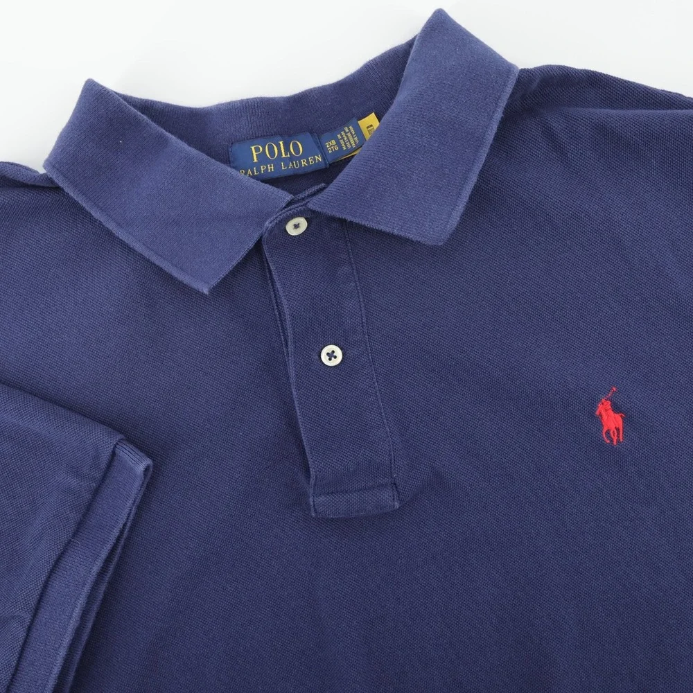 Polo‎ Ralph Lauren Men's Navy Blue Short Sleeve Polo Shirt 2XB Red Pony Logo